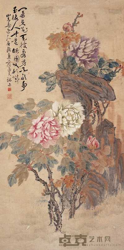马逸人 富贵图 立轴 135×67cm